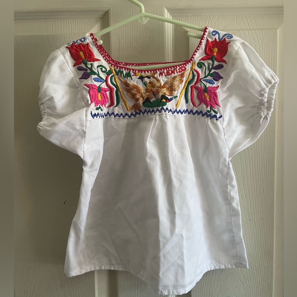 Girls Mexican Embroidered Blouse
